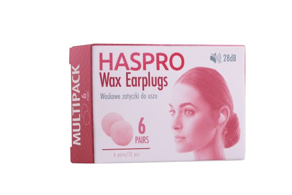 HASPRO Wax Earplugs 6 pairs