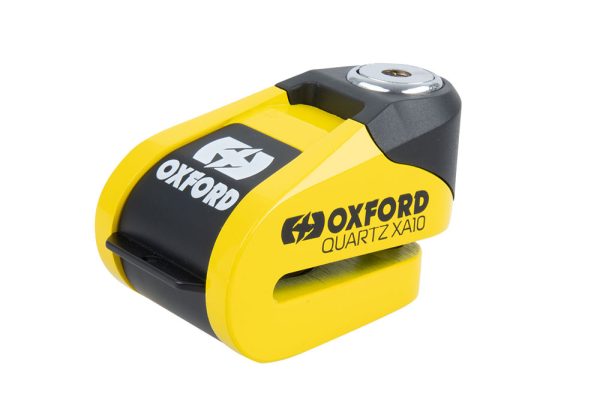 Oxford Quartz XA10 Alarm Disc Lock Yellow/Black (10mm pin)
