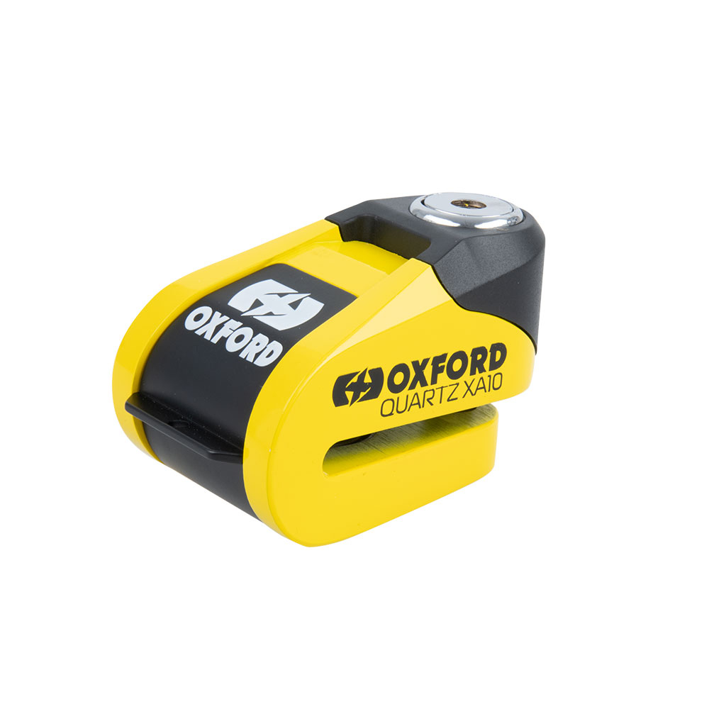 Oxford Quartz XA10 Alarm Disc Lock Yellow/Black (10mm pin)
