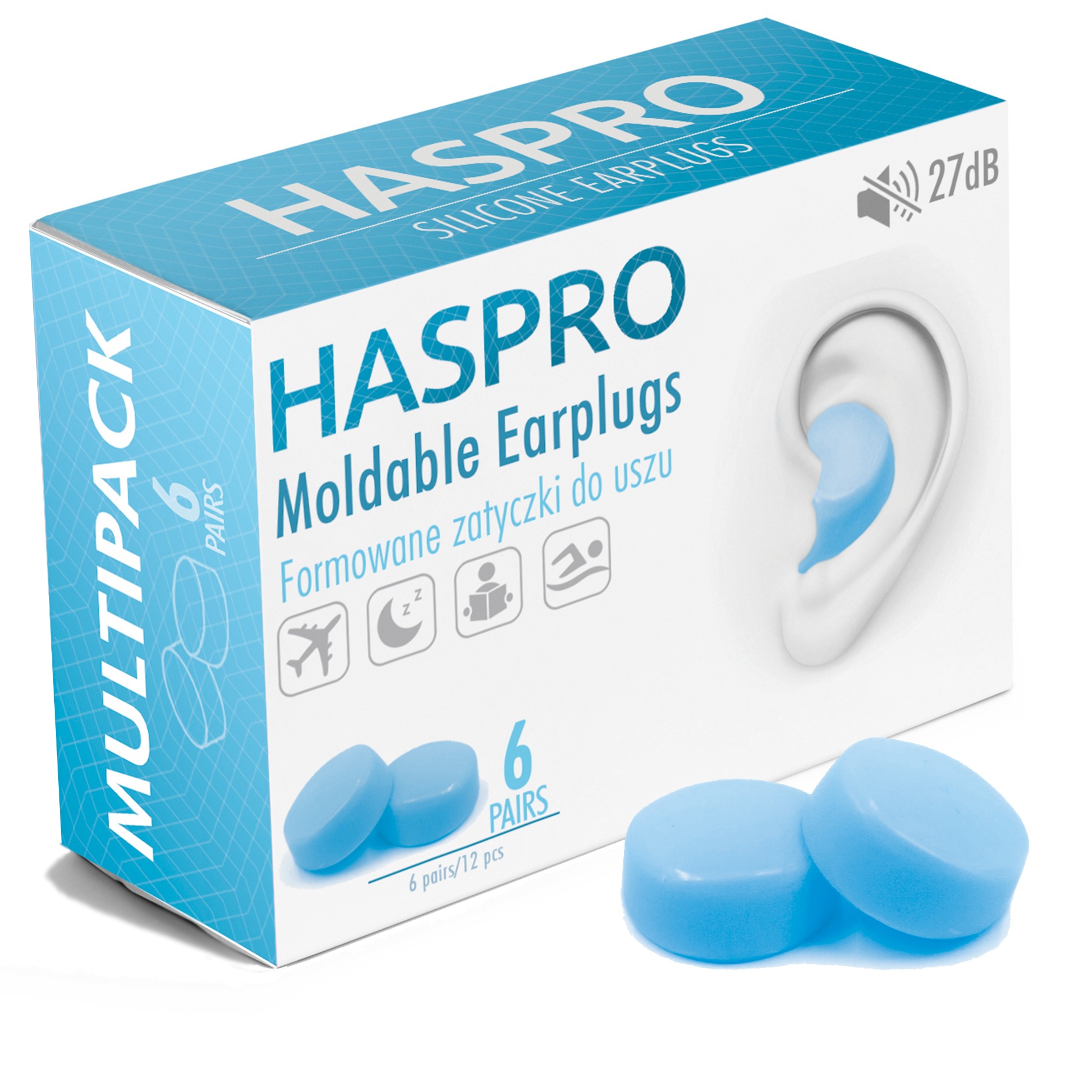 HASPRO Moldable Earplugs 6 pairs