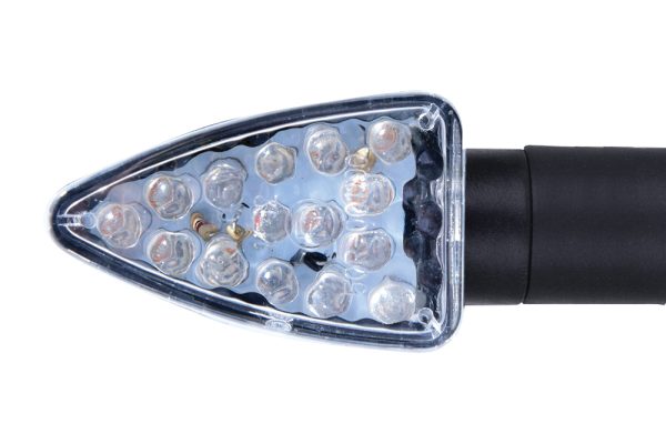 Oxford Arrow Indicator Blk Long Stem Clear Led