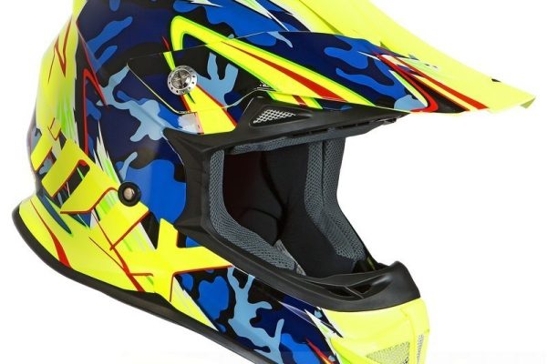 IMX Racing FMX-01 Motorcycle Helmet Camo/Flu/Yellow